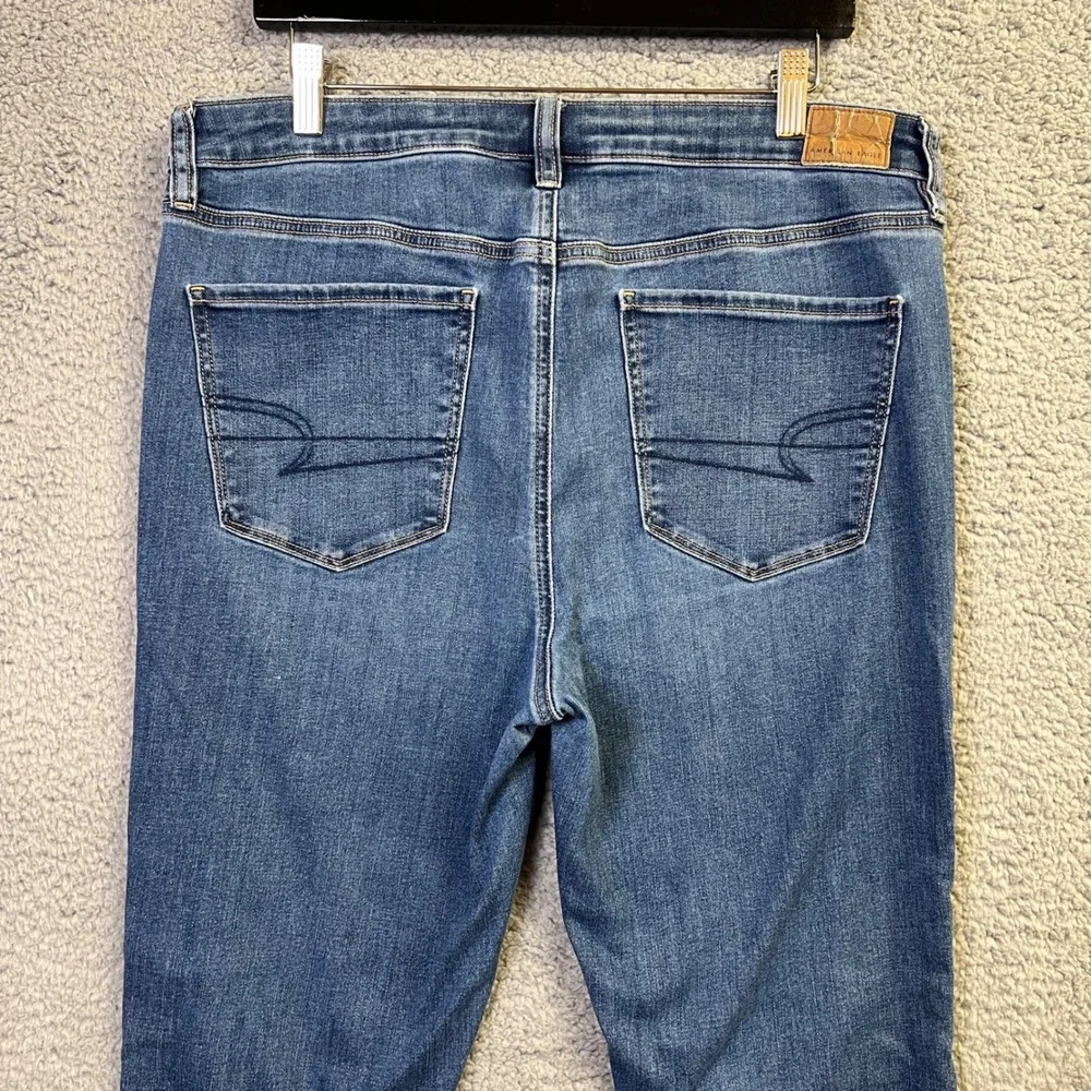 American Eagle Jeans Women 16R Blue Denim Next Level Stretch High Rise Jegging